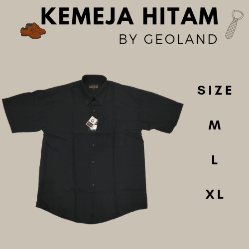 Kemeja Hitam Lengan Pendek By Geoland