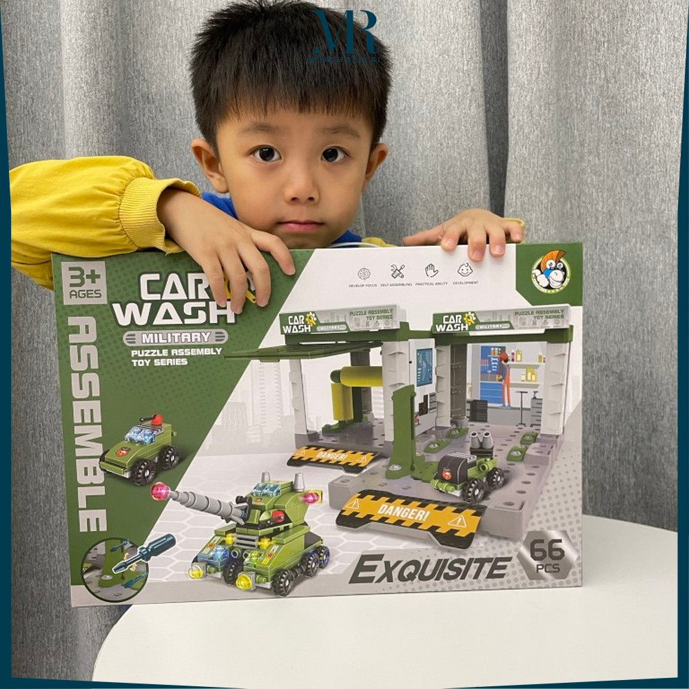 Mainan Anak Cowo Mobil Mobilan Car Wash DIY / Mainan Bongkar Pasang Anak Dengan Obeng Mobil Polisi /