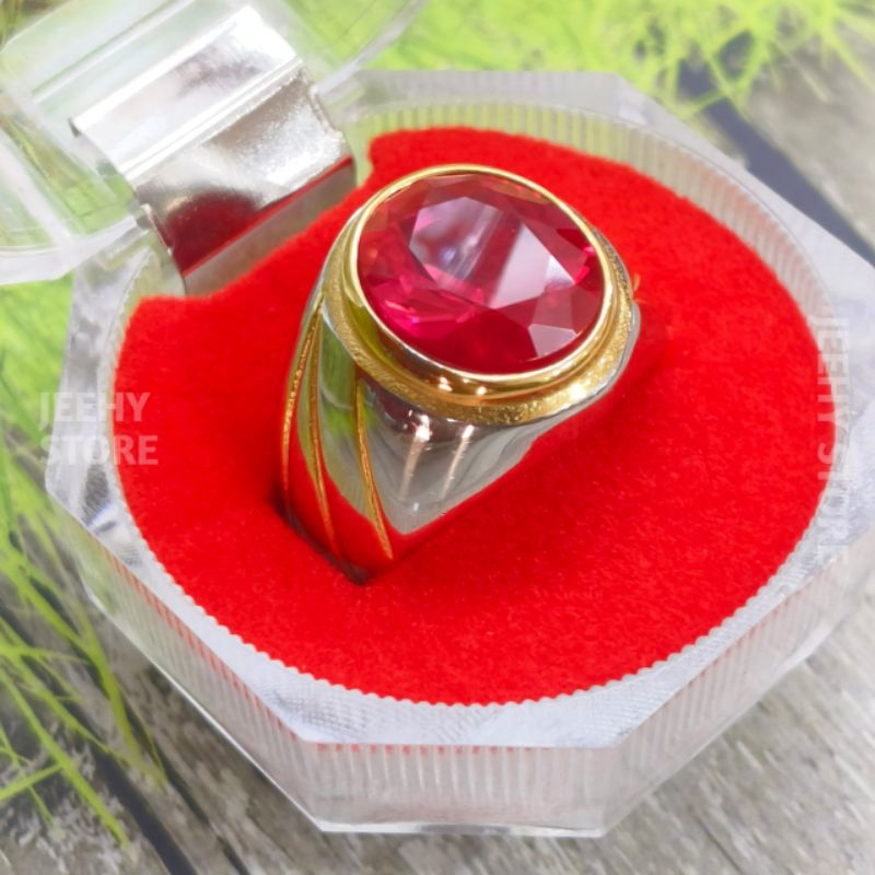 CINCIN BATU AKIK MERAH SIAM CUTTING