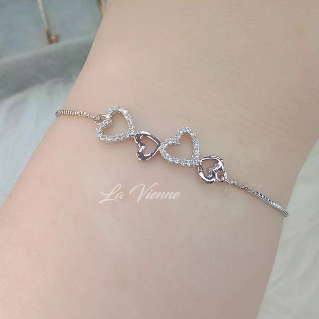 La Vienne - Qistina - Aksesoris Perhiasan Gelang Serut Titanium Wanita  - Perhiasan Titanium Anti Ka