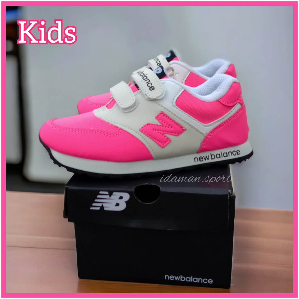 SEPATU ANAK PEREMPUAN NB PINK / SEPATU SEKOLAH ANAK KIDS CEWEK TERBARU TANPA TALI / SEPATU SEKOLAH B