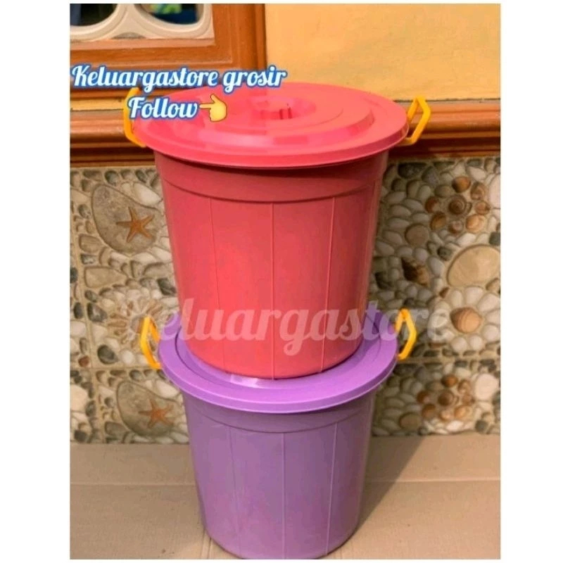 (LV) Ember plastik 30 liter + tutup warna candy RPM FREE BUBBLE