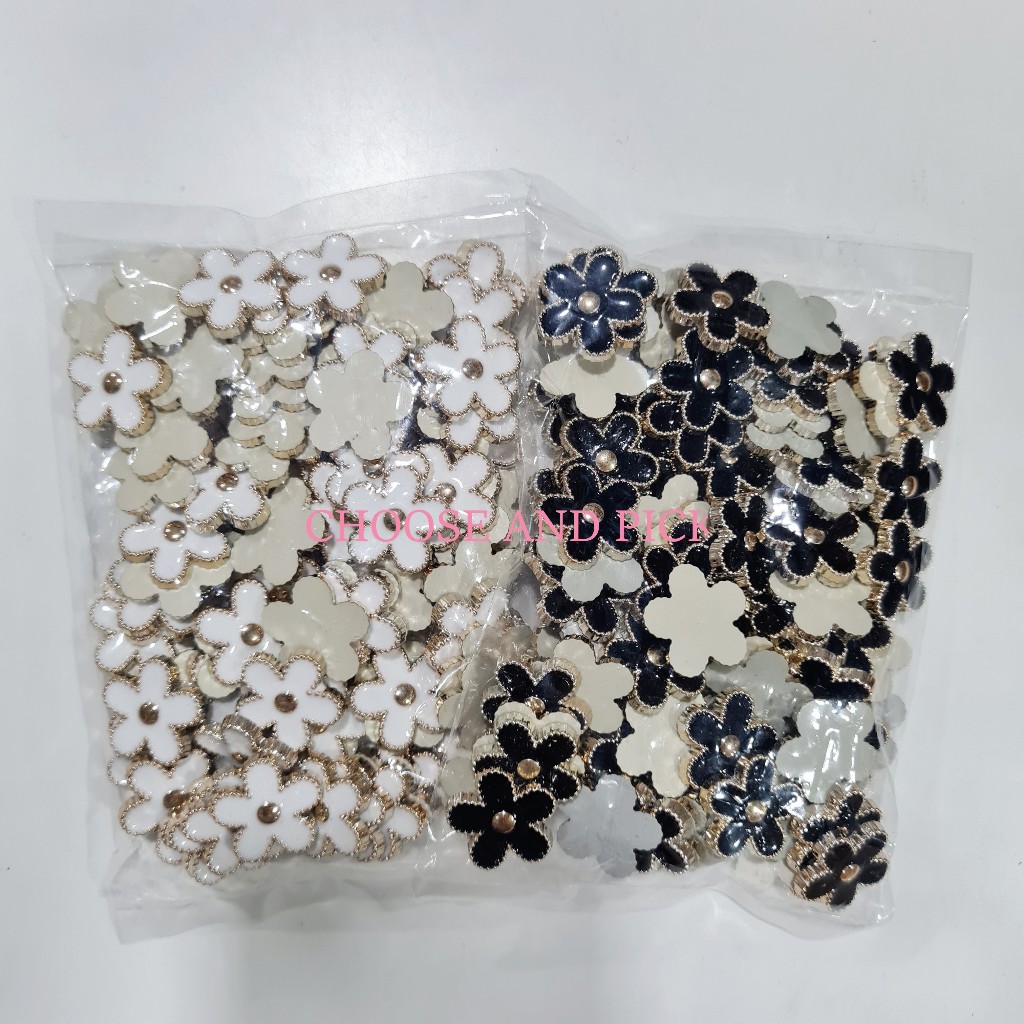 Hiasan Baju Bunga Tempel Isi 100pcs / Patch Bunga / Aplikasi Bunga Tempel Aksesoris Baju / Tempelan 