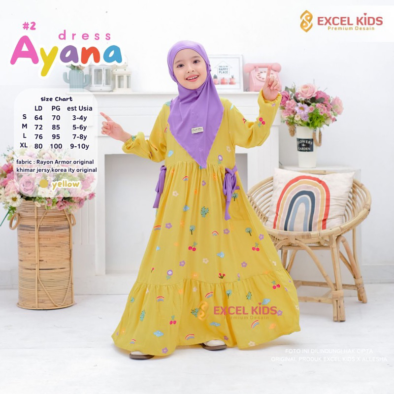 Sabana kids // Ayana #2 Dress // Excel Kids // Gamis anak premium // Outfit dress anak kekinian leba