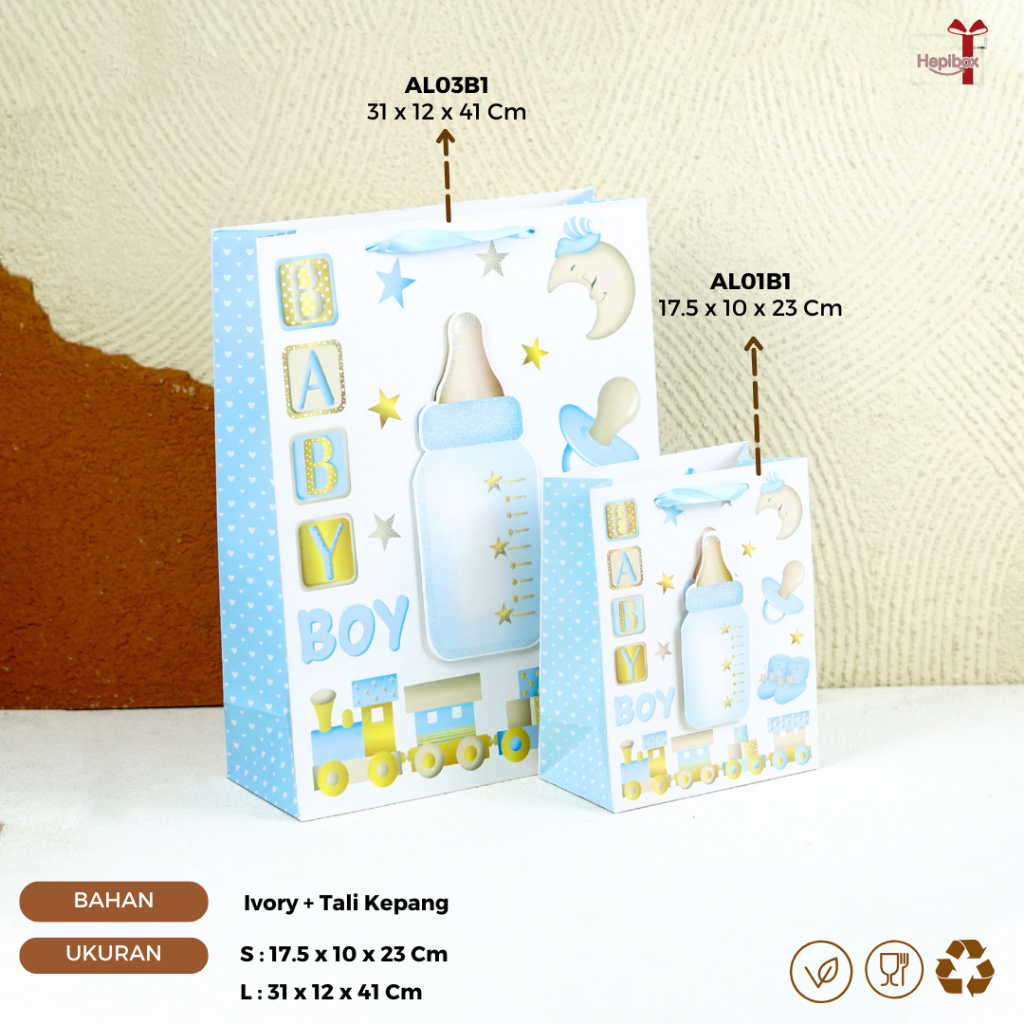 

Paper Bag Motif Baby Boy / Goodie Bag Baby Boy / Tas Kado Motif Baby Boy / Paper Bag Ulang tahun | AL01B1 - AL03B1