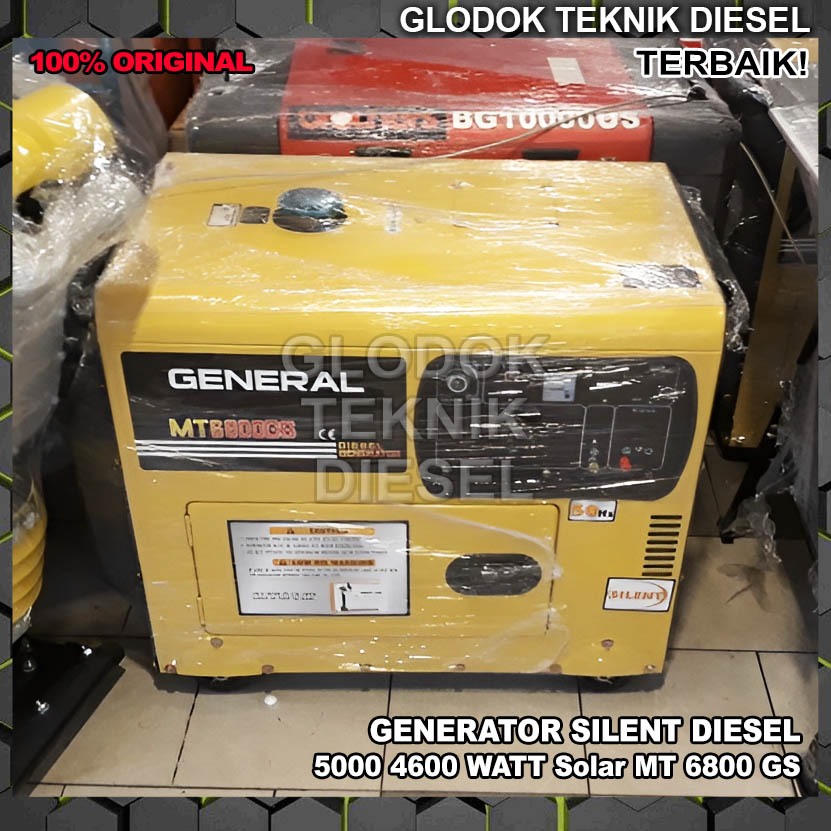 Genset Generator Diesel 5000 4600 W Watt Silent Solar MT 6800 GS GENERAL Original Terbaik MT6800GS