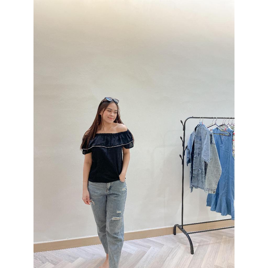 READYSTOCK Carol sabrina top / baju sabrina import / sabrina bangkok ( import / atasan wanita / crop