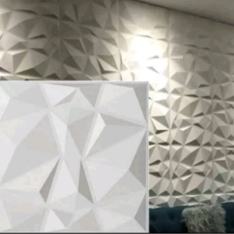 wallpanel dinding 3D roster bata tempel motif Diamond ukuran (50x50) di butuhkan 4pcs dekorasi dindi