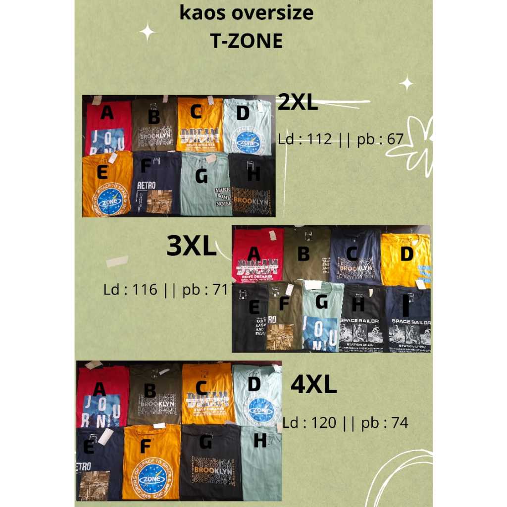 KAOS OVERSIZE / BIG SIZE T-ZONE