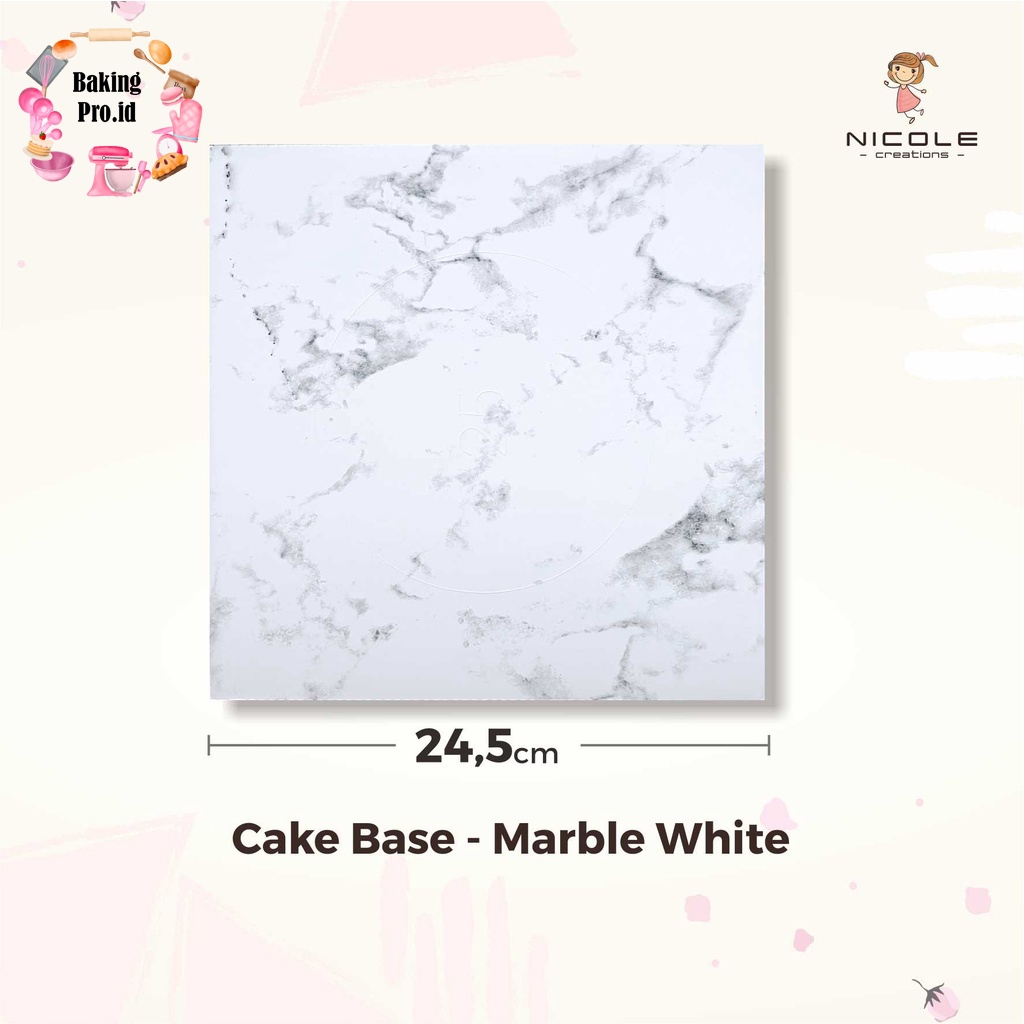 tatakan kue/ cake board 25 kotak( marble)