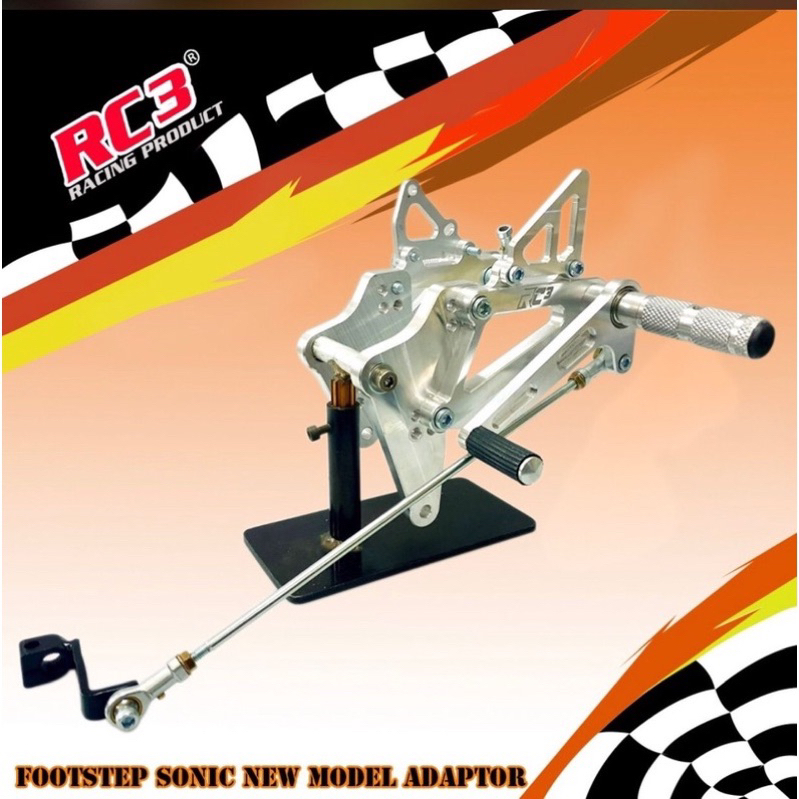 Footstep Step Underbone RC3 New model Honda Sonic 150 & Honda GTR 150 bahan dural T6 pemasangan PNP 