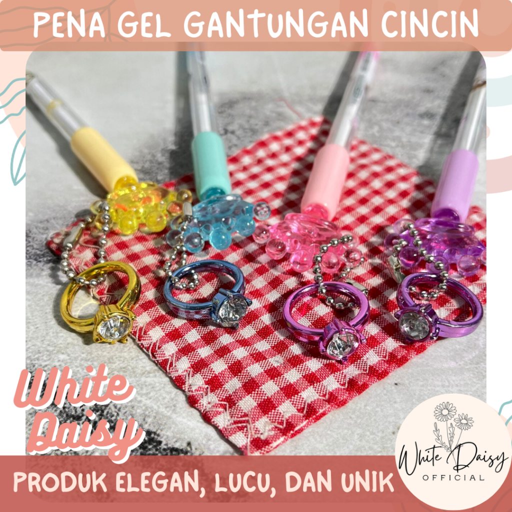 

Pena gantungan cincin crown gel premium pulpen ring lucu unik imut