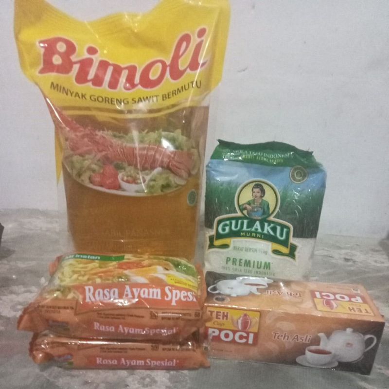 

PAKET SEMBAKO MURAH MINYAK GULA TEH MIE