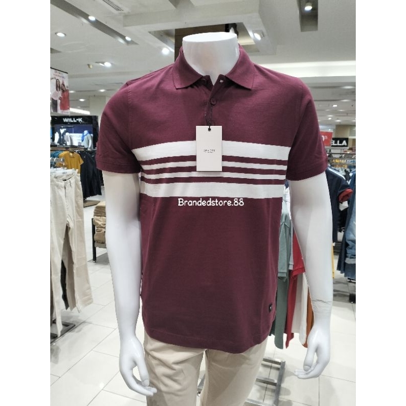Arnett Baju Pria Polo Shirt Red Stripe Original