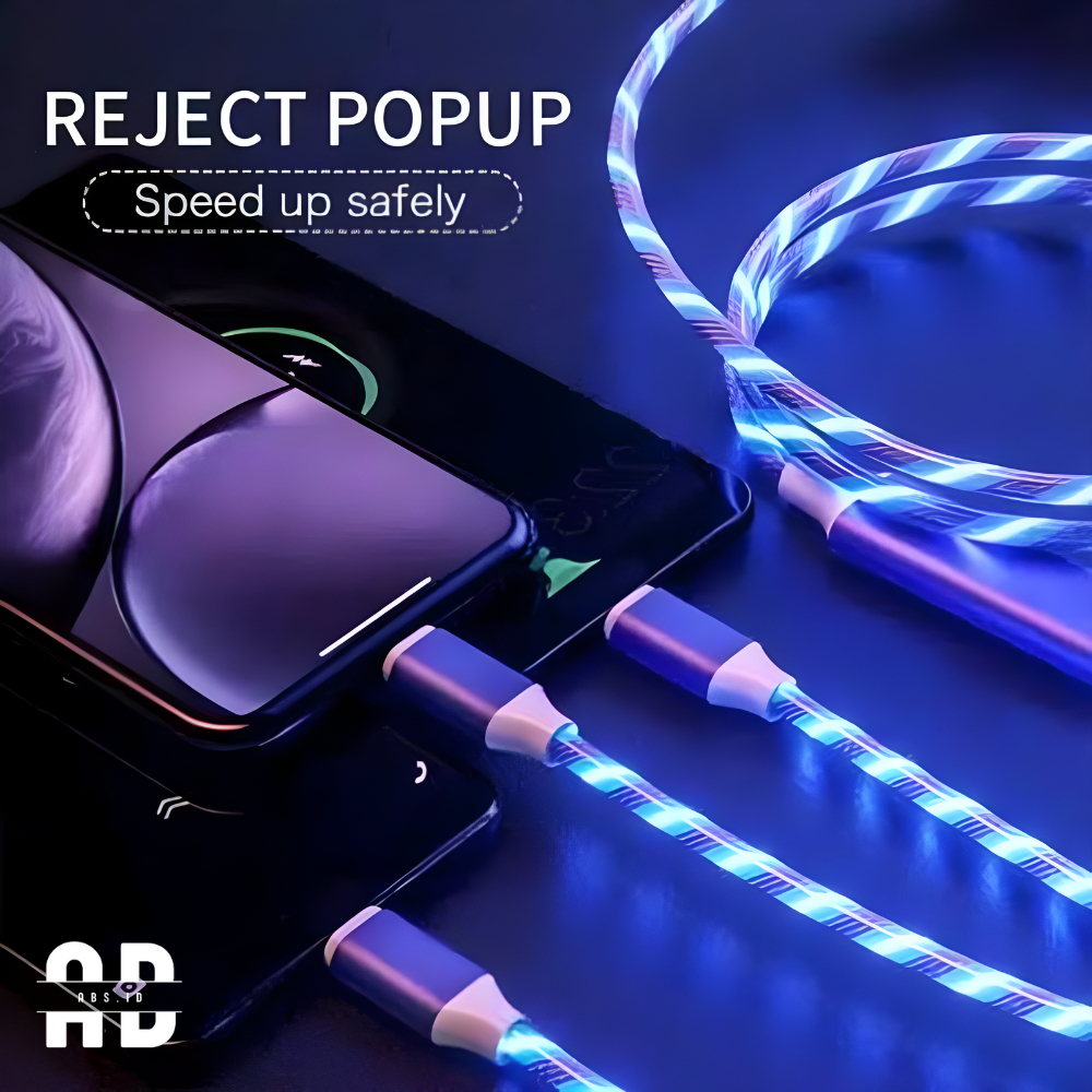 ABS - Kabel Data Metal 2.4A Kabel Strip Lampu Led Kabel Data Type C Micro Lightning Fastcharging