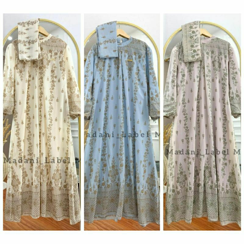 READY DRESS GAMIS SET SETELAN HIJAB JILBAB  ZAHARA #2 CERUTY BABYDOLL TERBARU KEKINIAN PESTA KONDANG
