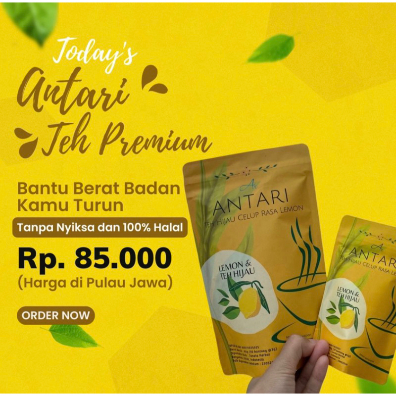 Antari Slimming Tea - Minuman Herbal - Detox Tea - Pelangsing - Rasa Lemon - Teh Alami - Minuman Cel