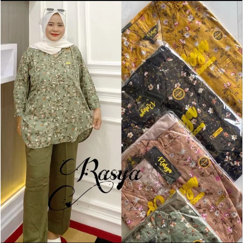 TERBARU ONESET BOTEGA MOTIF BUNGA / SETELAN WANITA RAYON TWIL PREMIUM