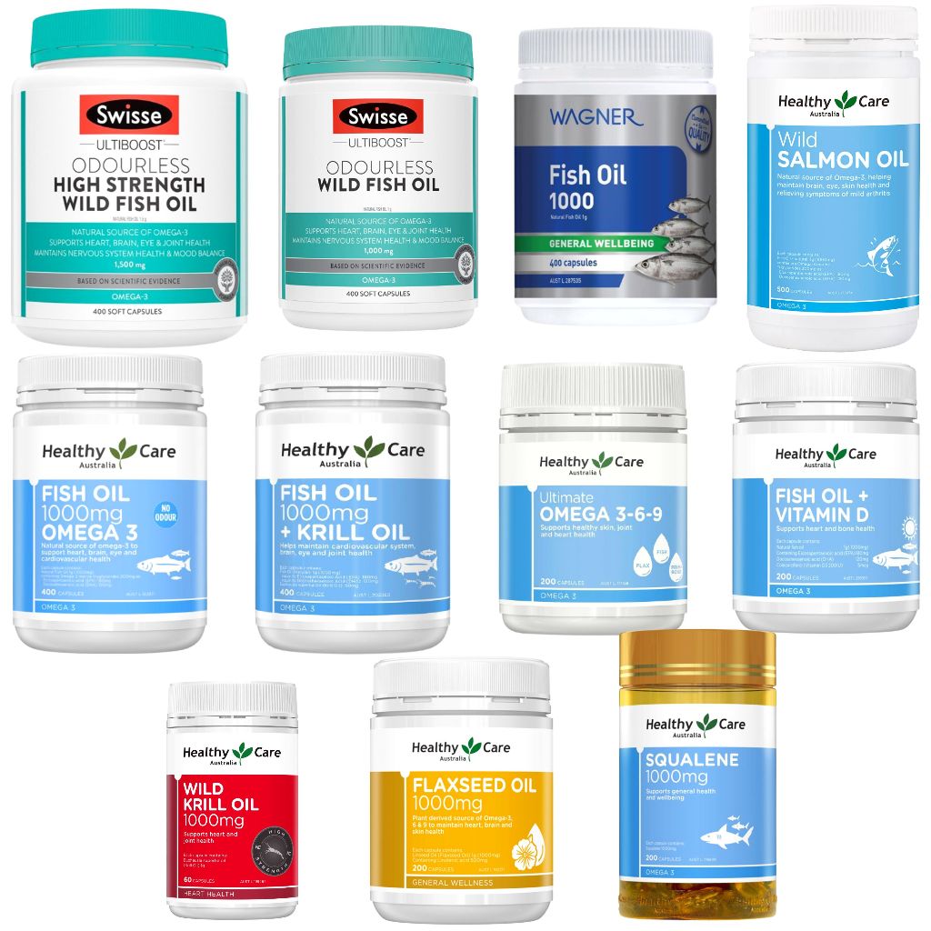 Healthy Care Fish Oil 1000mg 400 Capsules Omega 3 6 9 369 Australia Odourless 1000 mg Wild Krill Oil