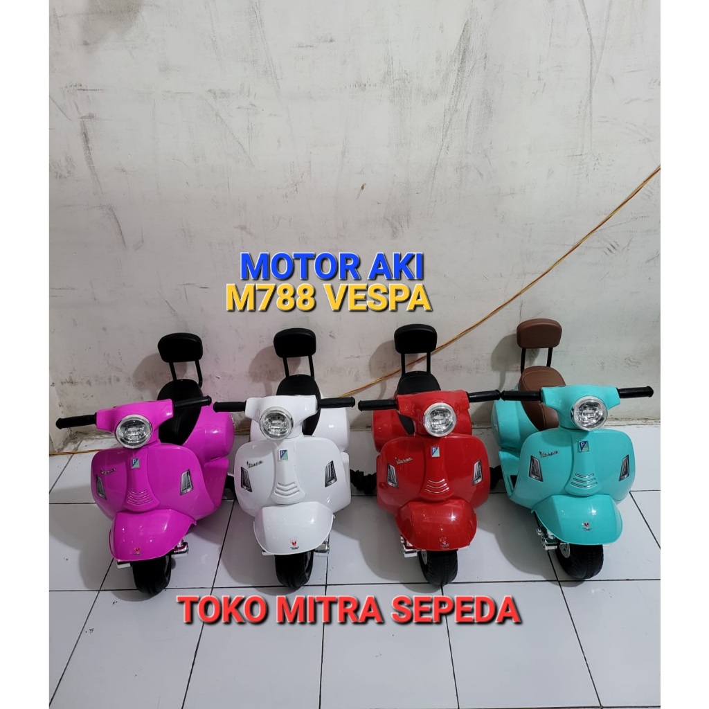 Vespa Mainan Anak Motor Aki Musik Lampu
