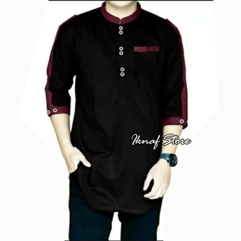 Baju Koko Kurta Zaka Lengan 3/4 Bahan Katun Terbaru