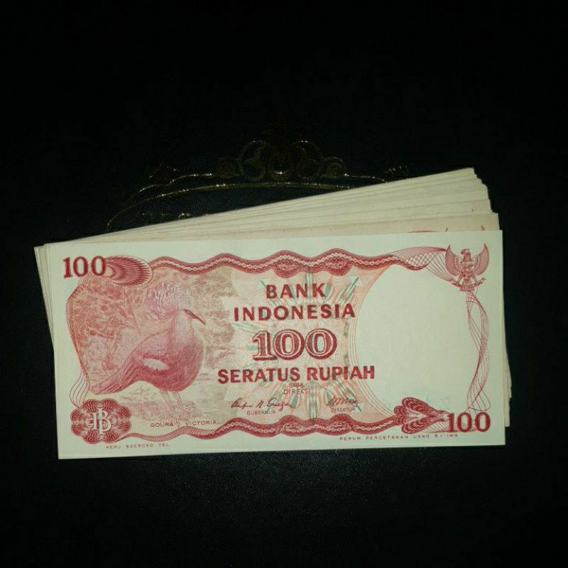 uang Kuno 100 Rupiah Gambar Burung Goura Tahun 1984 Gress