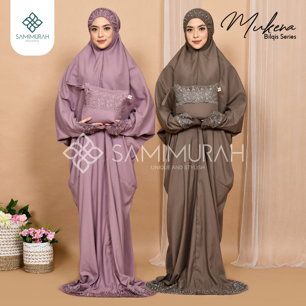 SAMIMURAH - Mukena Terusan Khadijah Bordir Jumbo Mukena Bordir Jumbo (FREE TASBIH)