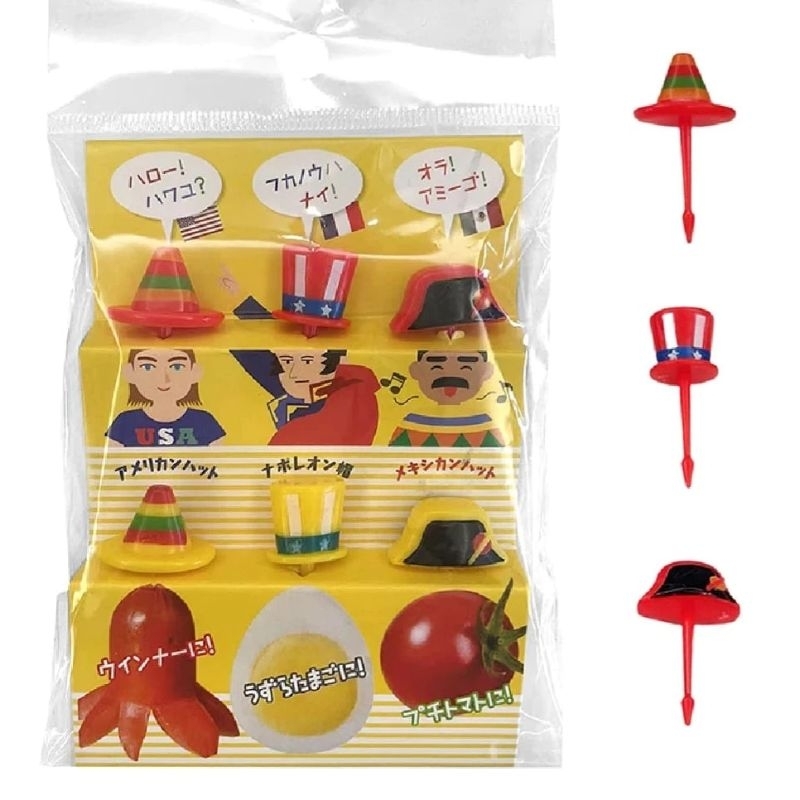 tusukan bento seri topi merah kuning