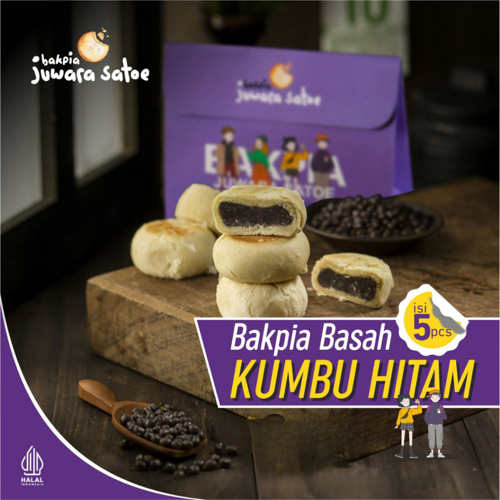 BAKPIA JUWARA SATOE [ Isi 5 ] Bakpia Basah Kumbu Hitam - Oleh Oleh Khas Jogja