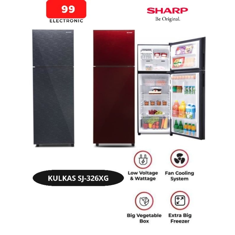 KULKAS 2 PINTU SHARP SJ-326XG