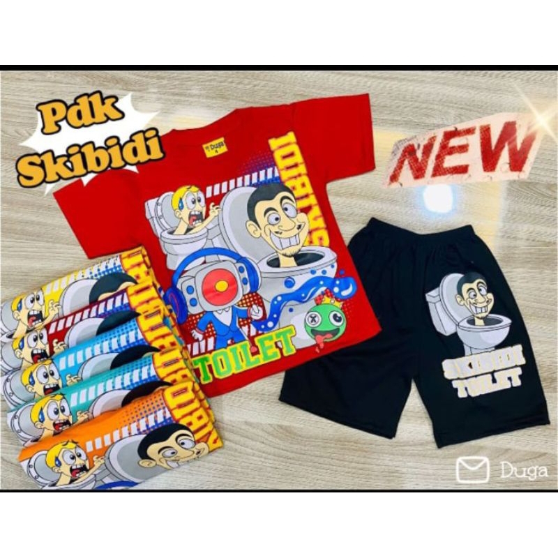 COD Setelan anak SKIBIDI / Baju SKIBIDI terbaru / Baju anak laki-laki gambar SKIBIDI pendek-pendek /