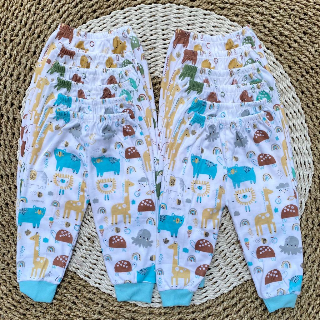 1 LUSIN (12 PCS) CELANA PANJANG BAYI BARU LAHIR CELANA NEWBORN BAYI DNW BABY