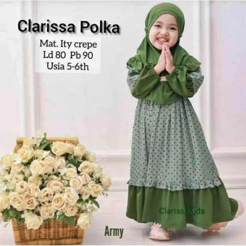 Gamis anak Clarissa Polka 1-8THN