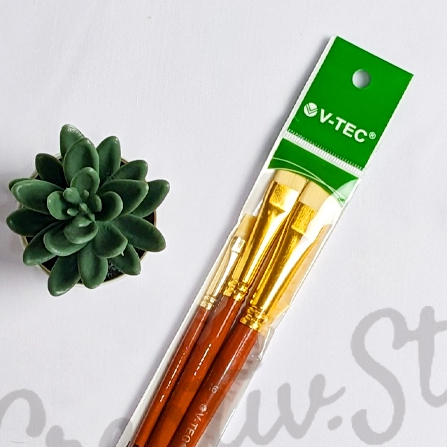 

V-TEC Vtec Kuas Lukis Set A0295 / 3 Flat Brush Art Set