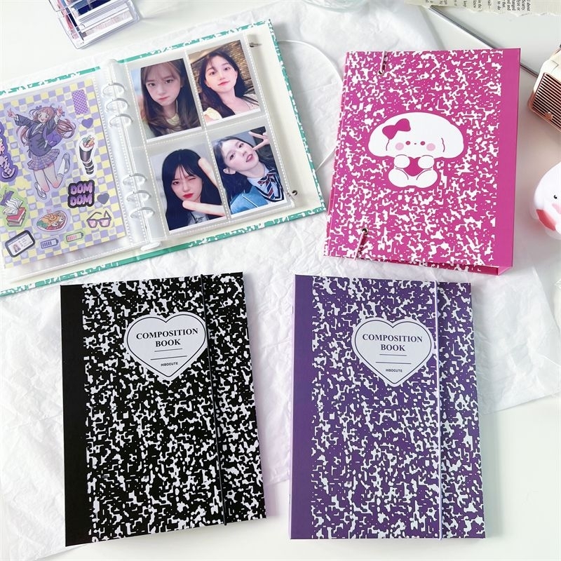 

BINDER A5 COMPOSITION BOOK AESTHETIC BINDER FREE PHOTOCARD KOREA( WARNA HITAM)