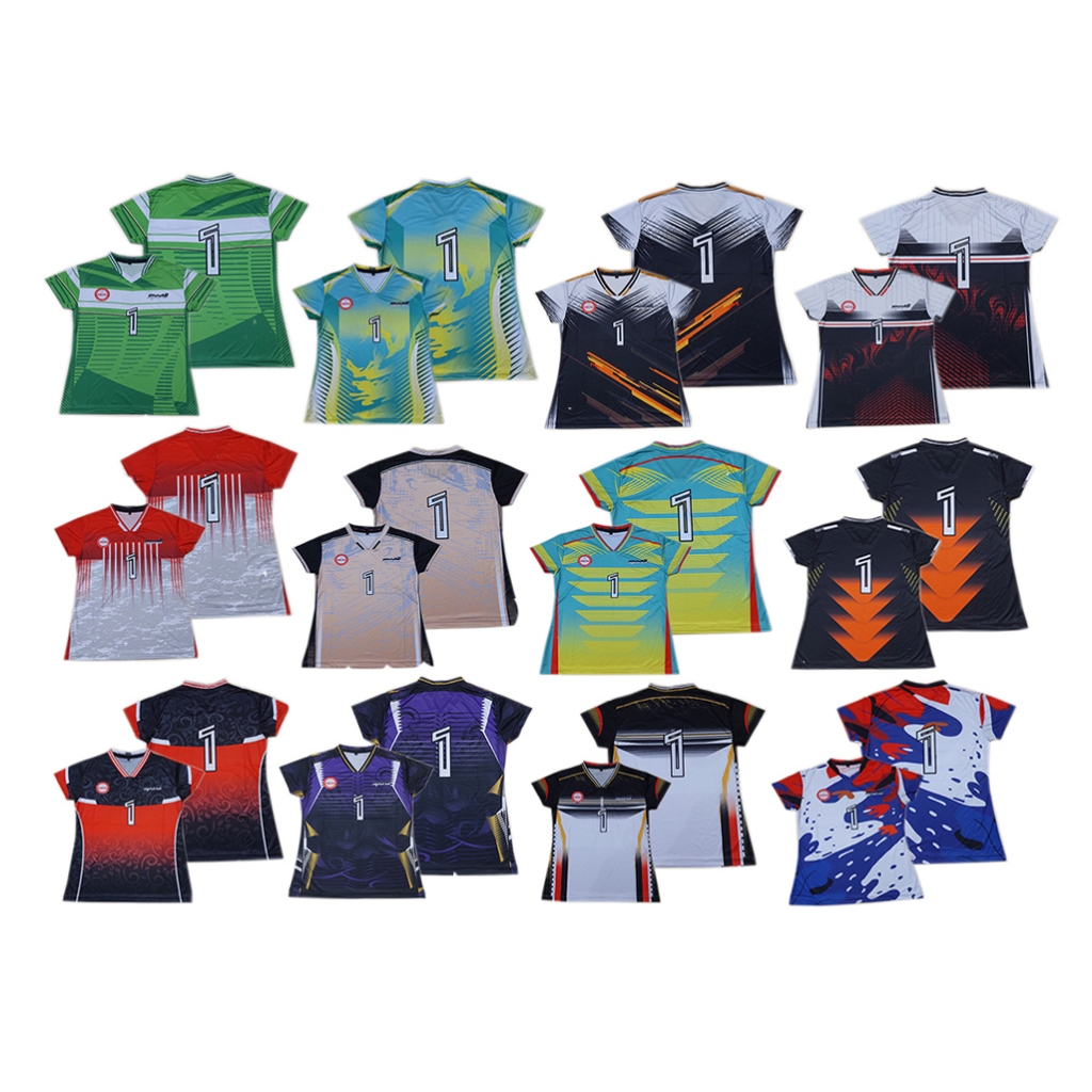 baju kaos atasan jersey bola volly full printing, baju olahraga bola voli putri terbaru