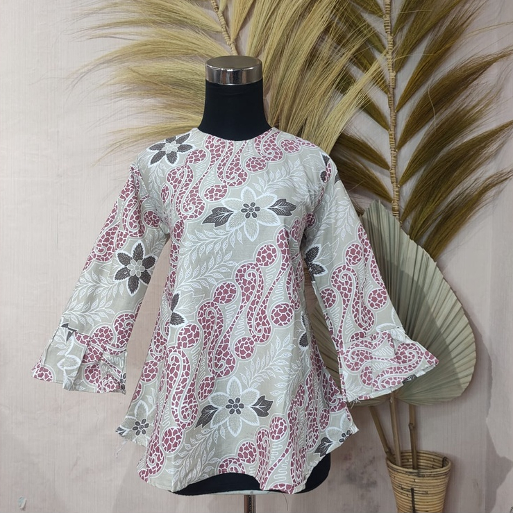 [ Nitaranz ] Blouse Batik GARUDA MAS / Atasan Batik Wanita Modern Aplikasi Tangan Balon