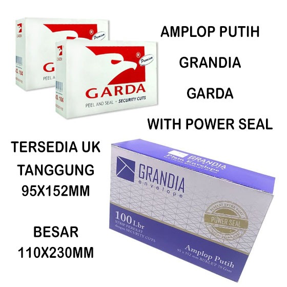 

AMPLOP - UK TANGGUNG- BESAR - PUTIH - HRG 1BOX