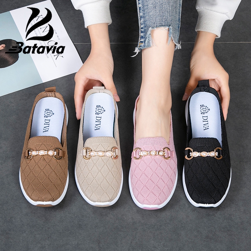 Termurah Batavia Baru Sepatu Slip On Flat Wanita Rajut Premium Bernapas Batavia Shoes Fashion Sepatu