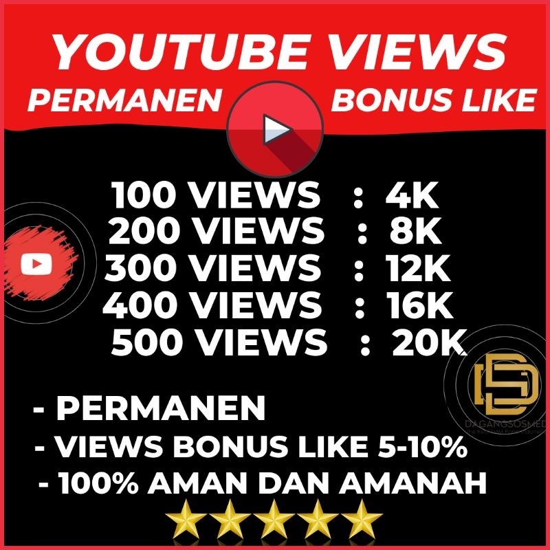 VIEWS YOUTUBE PERMANEN REKOMENDASI BONUS LIKE BERGARANSI