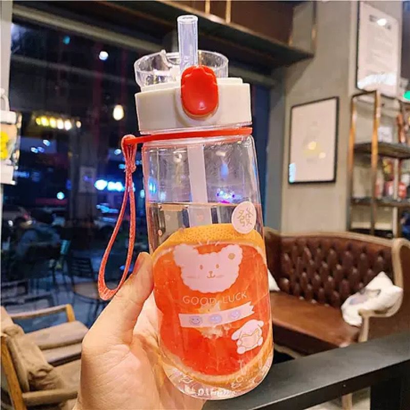 Botol Minum Anak Lucu & Unik Transparant Dan Doff Model Aesthetic Free Box