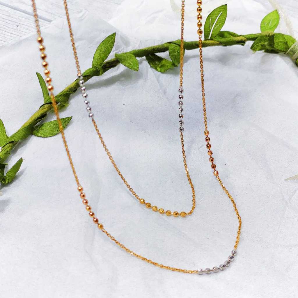 kalung double layer kombinasi warna emas asli 8k /4.1 gram