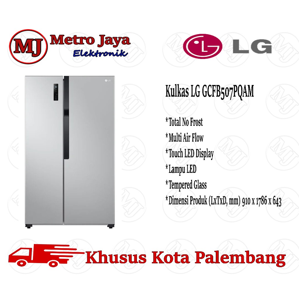 Kulkas LG Side by Side GCFB507PQAM 509L Total No Frost Smart Inverter