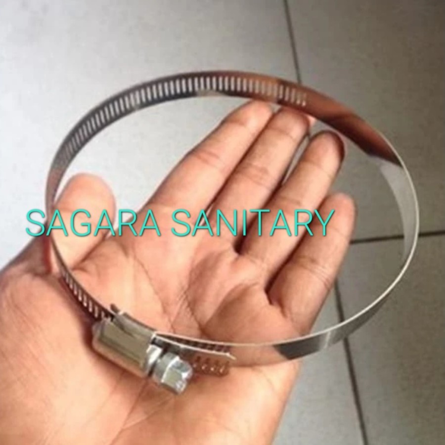 klem flexible ducting 3 in stainless anti karat / hose clamp 3" ss