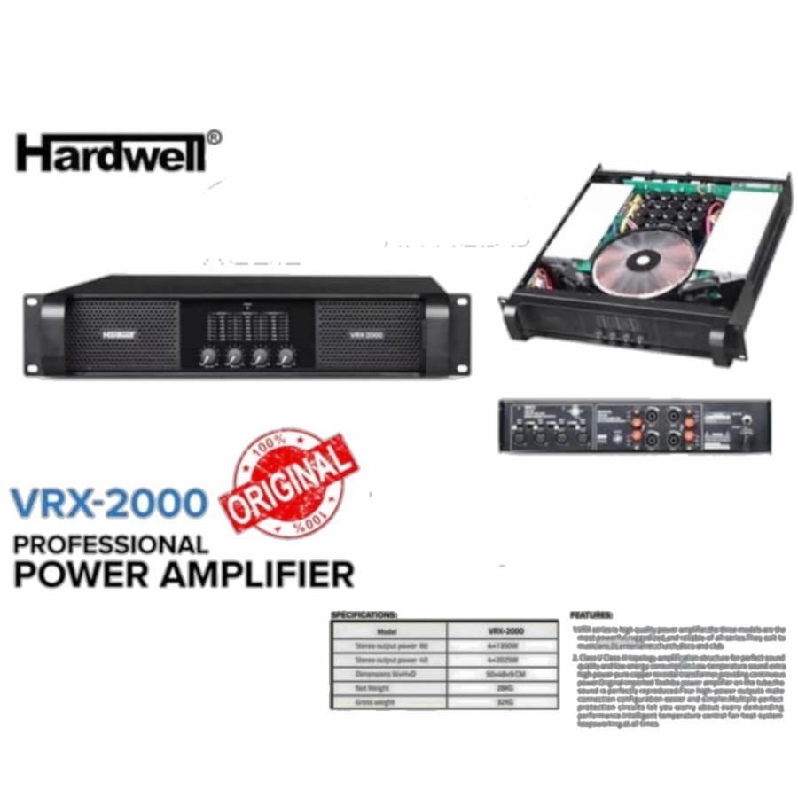 POWER AMPLIFIER HARDWELL VRX2000/VRX 2000 4 CHANNEL