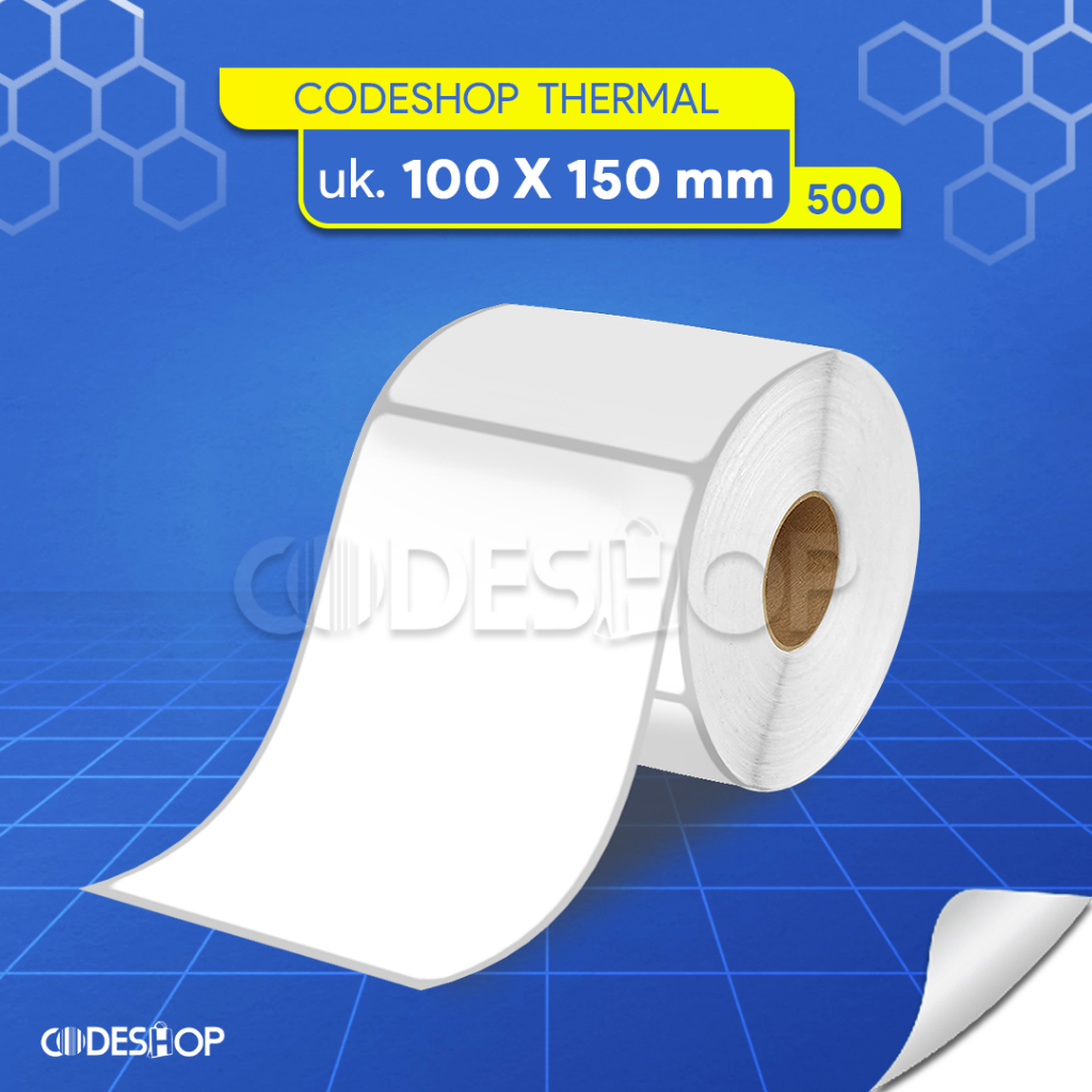 

Codeshop Label Thermal 100x150 mm 1 Line Core 1 inch isi 500 Pcs Stiker