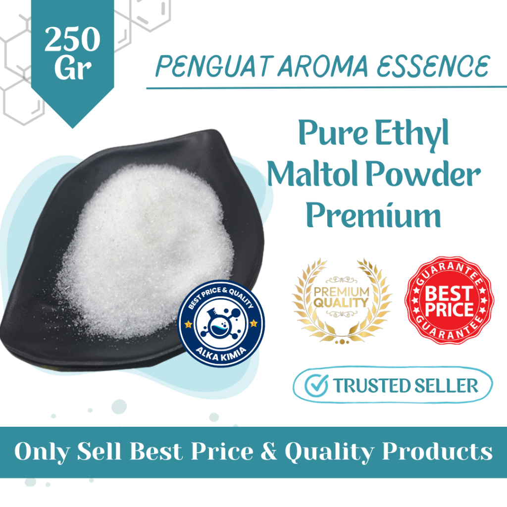 

Ethyl Maltol Powder 250gr Sweetener Gula Cotton Candy Etil Maltol