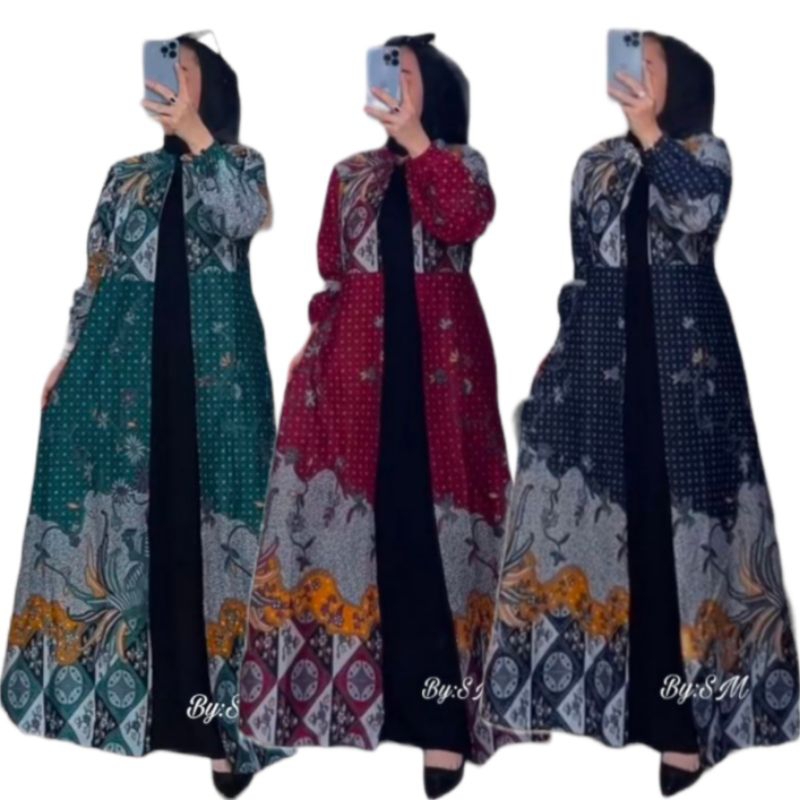Gamis Batik Mix Moscrepe premium Wanita Busui Terbaru Gamis Batik Jumbo