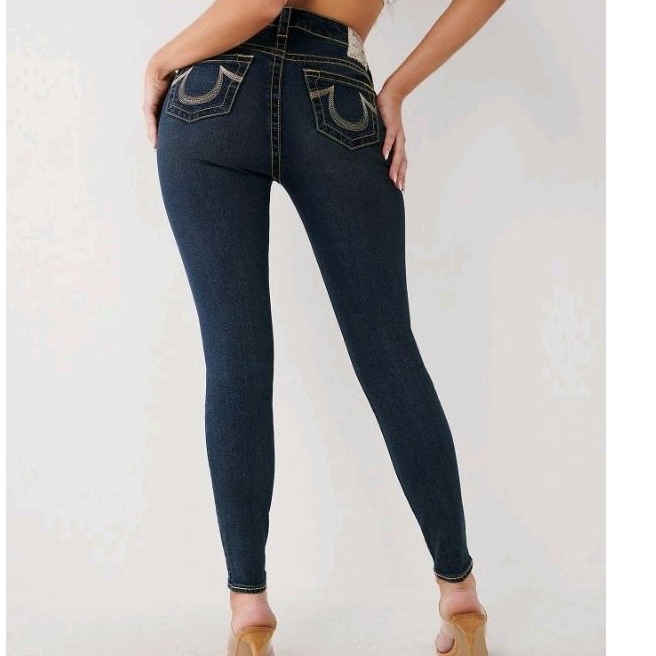 CELANA JEANS WANITA TRUE RELIGION LUREX LUREX JENNE MR SKINNY ORIGINAL
