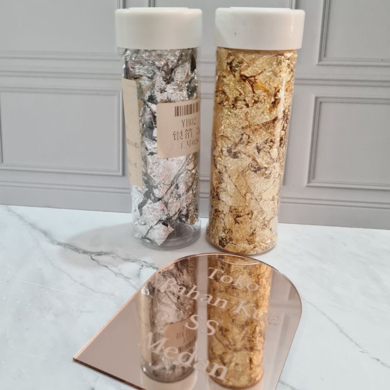 

Edible (Kertas Emas) Gold & Silver Leaf 2gram